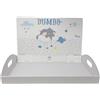 CARTOON Vassoio portabomboniere Dumbo Disney cesto con spalla decorativa azzurra in cartone battesimo compleanno feste a tema