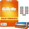 Gillette Lamette Fusion 5, 12 Cartucce per Rasoio Barba Uomo, Multicolore