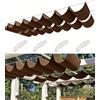 TopIdea Tenda a Vela Parasole a Onda Retrattile Vele Ombreggianti Impermeabile Vele Parasole da Giardino Protezione Solare Schermo UV con funi di Tensione per Terrazze Balconi 0.5x2M Marrone