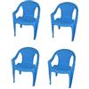 Iocompronline Set 4 sedie Azzurre Bambino in plastica Rigida Resistenti e sicure da Giardino ludoteca Sale asili Feste