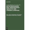 Entscheidungen der Verfassungsgerichte der Länder (LVerfGE), (Copertina rigida)