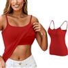 PAIDAXING Canottiera da donna con reggiseno integrato, canotta con spalline sottili con reggiseno a mensola, senza cuciture, tinta unita, cinghie regolabili, canottiere intime da donna comode