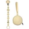 BABY J ART Portaciuccio, Portasucchietto IN SILICONE,Catenella portaciuccio personalizzata con nome BUBBLE BEIGE BABYJART,ULTRA LEGGERO,lavabile, sicura per il bambino,compatibile con ciuccio MAM e CHICCO!