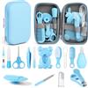 flintronic 20 Pezzi Set per la Cura del Bambino, Kit per la Cura e L'igiene del Bambino, Accessori per la Cura del Neonato con Spazzola, Pettine, Tagliaunghie, per Neonati (Blu)