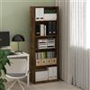 Furinno GEHRY libreria, libreria a 5 livelli, bookcase, con ripiani regolabili, 11.6 x 24.8 x 71.4, per ufficio in casa, soggiorno, rovere ambra