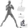 Veesper Mini figura d'azione leggera in PVC con gesti mobili, set Body-Chan con supporto piedistallo per schizzi, pittura, disegno, supporto per modelli, maschio