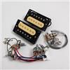 Yuemiya Set di pickup Humbucker per chitarra elettrica Gibson LP Style, cablaggio a 4 conduttori, magnete in ceramica, alta uscita, con kit completo di cablaggio Accessori per chitarra (Zebra 2V2T Full