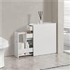 [en.casa] Armadietto Stretto da Bagno Mobile Salvaspazio con Cassetti e Scomparti Estraibili Contenitore Basso 58x16x48 cm Bianco
