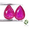 SBI Gems 8x6 MM Certificato Rubino Naturale Taglio a Pera Paio 2.66 Cts Mozambico Loose
