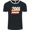 Fruit of the Loom Maglietta Ringer Originale FotL Per 25° Compleanno Vintage 2001 Uomo