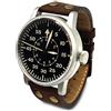 WTI WORLD TIME INTERNATIONAL WARTIME | Orologio Luftwaffe militare della Seconda Guerra Mondiale - Movimento al quarzo svizzero con cinturino in vera pelle e impermeabilità fino a 10 ATM. Orologi militari da uomo per sempre
