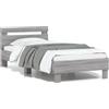 vidaXL Giroletto con testiera grigio Sonoma 75x190 cm Materiale a base di legno