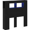 vidaXL testiera LED vidaXL look rovere nero 100 x 18,5 x 103,5 cm