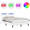 vidaXL Struttura letto con strisce luminose a LED, bianco, 140 x 190 cm, ecopelle