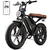 TS TST GRP LLC TST Bici Elettrica per Adulti 20 Bicicletta Elettrica Pneumatici Grassi, Motore 250 W, Batteria 48 V 15 Ah, Rimovibile, 25 km/h, 60 km, Autonomia All Terrain, E Bike 7 Velocità con Sedile Posteriore