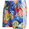 adidas Uomo Mexicana Florals 3 Stripes Swim 5 inch Swimwear, Glory Blue/White, XS