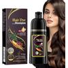 Bploar Shampoo colorante 500 ml, shampoo per capelli neri con estratto Polygonum Multiflorum, pulisce, ripara e nutre capelli lisci e neri (marrone)