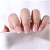 Nymora 24 pezzi Gradient Press on Nails Corto - Unghie rosa da incollare corte - Unghie da incollare French Nude rosa naturale - Full Cover Press on Nails Square per donne e ragazze