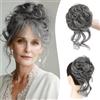 Sofeiyan Chignon Capelli Finti con Elastico, Ondulato Chignon Finto per Capelli Sintetica Coda di Cavallo Posticci per Capelli Spessi Updo per Donne4Tgrey#