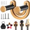 CAHAYA Supporto da parete per chitarra con gancio regolabile U e 5 plettri, 1 tasca per plettri acustici e banjo CY0297