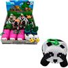 Bizak Minecraft 64110036-5 - Portachiavi a forma di panda, 13 cm, morbido con anello per zaino o chiavi, giocattolo ufficiale da collezione