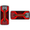 MelTruck 2x Luci Posteriori LED Rimorchio, 5 Funz., Baionetta 5P | Corpo nero ABS/PC, lente PMMA/PC trasparente | IP67, omologazione E9 ECE R10