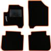 QUEMAR Tappetini Auto compatibili con Citroen C3 Picasso 2009-2017/ Kit Tappeti in Moquette e Gomma su Misura (Set 2 Anteriori +2 Posteriori)/Ricami e Colori Personalizzati (Bordo Arancio, 1 Ricamo)