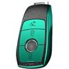 ontto Cover per chiave in TPU adatta per Mercedes A C E S G Classe GLC CLE GLB GLS W177 W205 W213 W222 X167 AMG Custodia portachiavi custodia 3 tasti B pelle verde