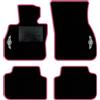 QUEMAR Tappetini Auto per Mini Clubman II F54, Bordo Rosa, 2 Ricami | dal 2015 / Kit Tappeti Moquette e Gomma su Misura / Set 2 Anteriori + 2 Posteriori / Ricami e Colori Personalizzati