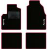 QUEMAR Tappetini Auto per Panda II 2003-2011, Bordo Fucsia, 2 Ricami | Kit Tappeti Moquette e Gomma su Misura / Set 2 Anteriori + 2 Posteriori / Ricami e Colori Personalizzati / Antiscivolo