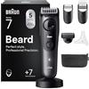 Braun Regolabarba Uomo Series 7, +7 Strumenti da Barbiere, Lama Problade Affilata a Vita, Fino a 120 Minuti di Autonomia, Impermeabile, Selettore di Precisione con 40 Lughezze e Blocco, Bt7525, Grigio