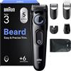 Braun Serie 3 Regolabarba Uomo, 6 Accessori, Custodia, BT3565, Nero