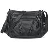 VOLGANIK ROCK Borsa a tracolla da donna con nappe in morbida pelle PU nero Medium