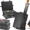 tectake® Valigia per Fotocamera, Maniglia Telescopica Estraibile, Valigia Impermeabile e Antiurto, Trolley Rigido per Macchina Fotografica, Struttura Robusta, Inserti in Gommapiuma - 45 x 26 x 58 cm