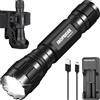SAOPRKLER Torcia tattica ad alta luminosità da 1200 lm con fondina per cintura di servizio, torcia LED a modalità singola per campeggio/forze dell'ordine -Sentinel-X1