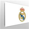 fan decor Licensed Décor Testiera per letto matrimoniale regolabile Real Madrid, 150 cm (larghezza) x 75 cm (altezza), stemma colorato su sfondo bianco