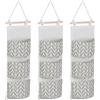 Relaxdays Organizer da Parete, 3 Borse Portaoggetti da Appendere al Muro, HxL: 74x20 cm, Tasche in Stoffa, Bagno, Camera