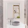 Baikal Specchio da bagno, specchio con lato in legno. Opzione con e senza LED. Stili che si adattano al bagno o a qualsiasi stanza della casa. 90 x 80 cm Laterale Legno Bianco