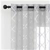 Kotile Tende velate color argento, lunghezza 213,4 cm, motivo piastrelle marocchine, per camera da letto, con occhielli nella parte superiore, 132 x 213 cm (1 paio)