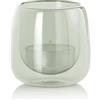 AdHoc YUNA, portacandele e portacandele in vetro soffiato a bocca, portacandele per interni ed esterni, decorazione da tavolo, design scandinavo, resistente al calore, bicchieri per candele, grigio