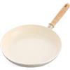 GreenChef Nordics Padella con Rivestimento Ceramico Antiaderente, 28 cm, Compatibile con Induzione, Manico Effetto Legno, Senza PFAS, Adatta al Forno 220 °C, Lavabile in Lavastoviglie, Crema