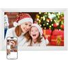 Goshyda Cornice Digitale WiFi da 15,6 Pollici, Touchscreen FHD Memoria da 32 GB, Rotazione Automatica, Cornice per Foto Cloud, Condivisione Istantanea di Foto e Video, con (Spina europea)