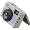 Bewinner Piccolo Videoregistratore Portatile, Videocamera Digitale Portachiavi 4K con Schermo Ribaltabile da 1,47 Pollici Luce LED Fotocamera da 68 MP per Vlog di Viaggio Uso Notturno (PURPLE)