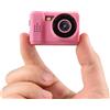 Vroomoto Mini Videocamera Digitale Videocamera Piccola Schermo LCD 1080P Flash 5 Effetti Filtro Batteria Incorporata Ricarica USB per Foto Video (Rosa)