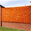 Siepe Artificiale Sintetica 1x 3 m Rotolo Rete Anticaduta con Foglie Arancio