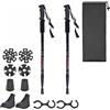 Set 2 Bastoni da Trekking 135 cm Regolabili con Impugnatura Antiscivolo