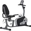 Cyclette Orizzontale 8 Livelli di Resistenza 122-137x62x103 cm con Monitor LCD 2 Ruote Nero