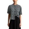 Marc O'Polo Marc OߴPolo Denim Donna Camicia a Maniche Corte con Colletto alla Coreana Cropped