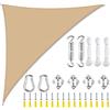 ZFEBHMY Tenda a Vela Triangolare, Vela Ombreggiante Triangolare Impermeabile con Kit di Fissaggio Corda, Tenda da Sole Telo Parasole Ombreggiante per Giardino Patio Piscina-Sand yellow||4x4x4M
