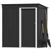 Devoko Casetta in metallo 151 x 77 x 182 cm (2,1 m³), piccola casetta in metallo con telaio in acciaio zincato, inclusi guanti, porta scorrevole, tetto spiovente, capanno da giardino, antracite